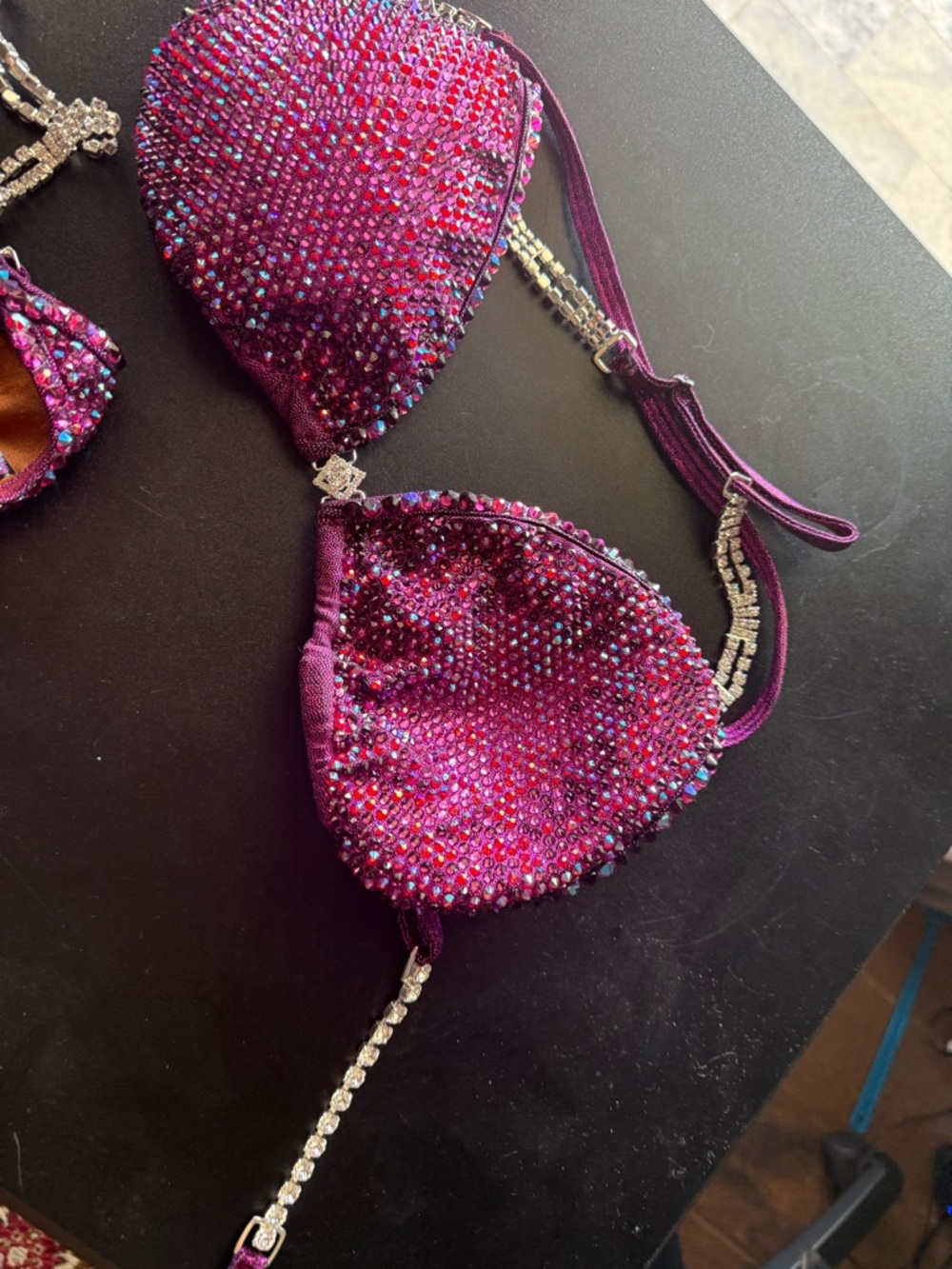 Purple Rhinestone Embellished Bikini Set - Picture 7 of 10
